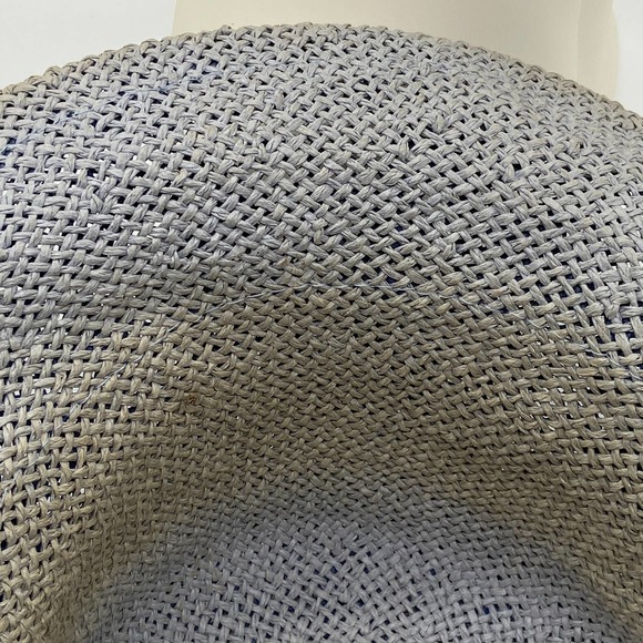Look Smart Straw Hat Reversible OS‎ Blue Beige Tags still Attached - Picture 7 of 12